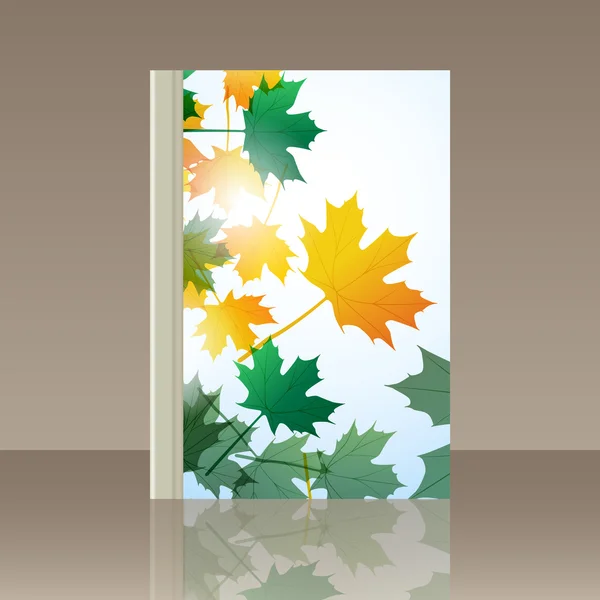 Book autumn motif. Maple leaves. Vector background — Stock Vector