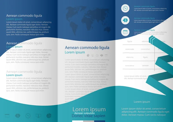 Broşür kapak sunu soyut geometrik arka plan, A4 boyutu mavi kat küme teknoloji yıllık rapor broşür afiş tasarım şablonu vektör düzeninde