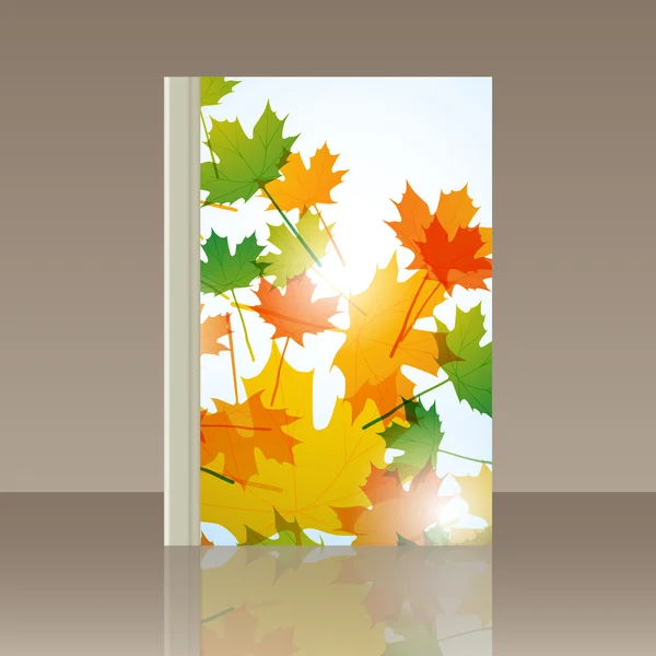 Book autumn motif. Maple leaves. Vector background — Stock Vector