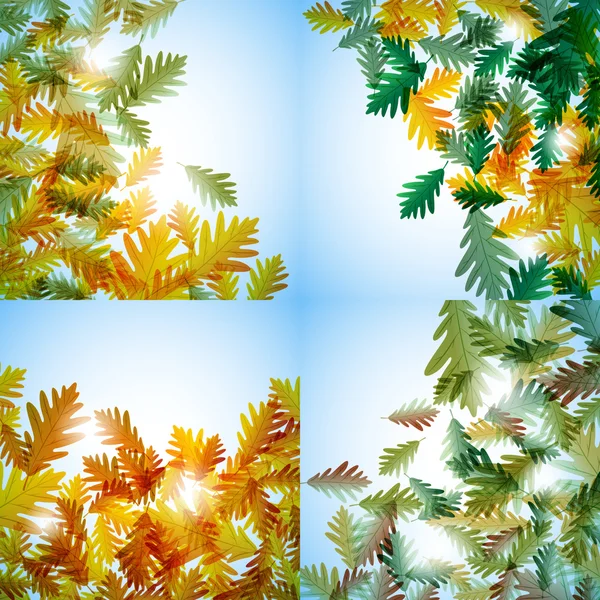 Φθινόπωρο εικονογράφηση μοτίβο. Δρύινα φύλλα. Διάνυσμα φόντο — Διανυσματικό Αρχείο