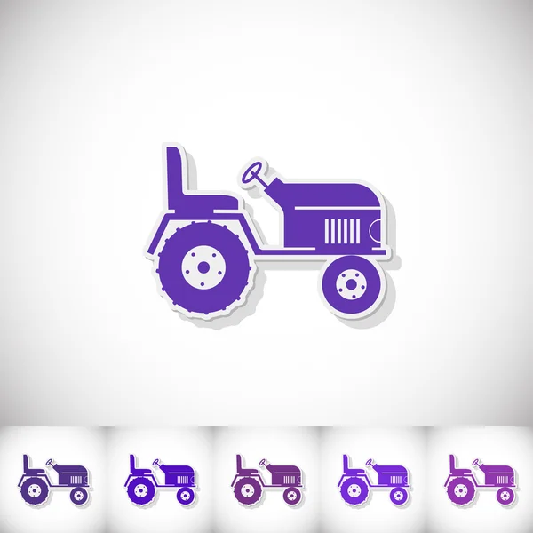 Tractor. Flat sticker with shadow on white background — Stockový vektor