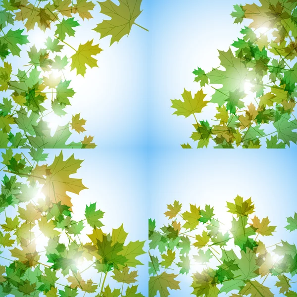 Illustratie herfst motief. Esdoorn bladeren. Vector achtergrond — Stockvector