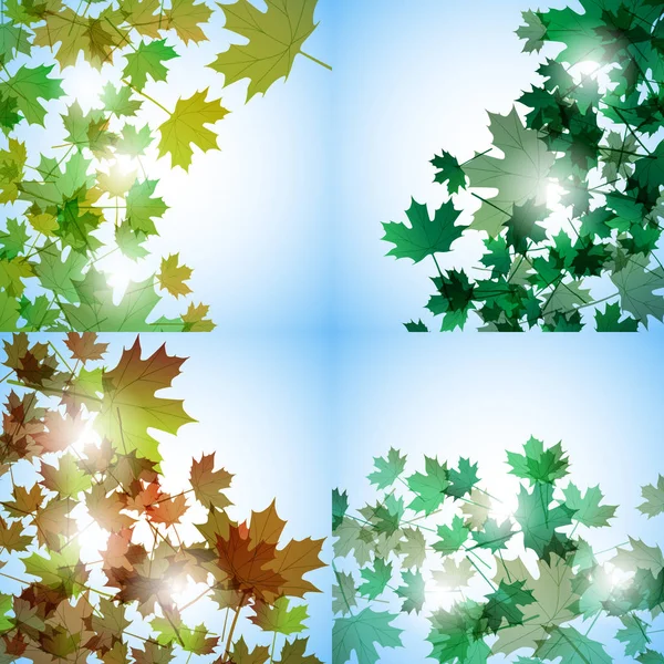 Illustration Herbstmotiv. Ahornblätter. Vektorhintergrund — Stockvektor
