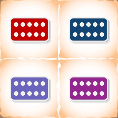 Hapları. Eski kağıt üzerinde gölge ile düz etiket