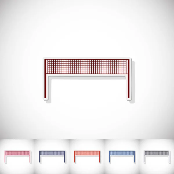 Grille de volley. Autocollant plat avec ombre sur fond blanc — Image vectorielle