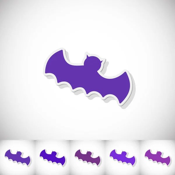 Morcego. Etiqueta plana com sombra no fundo branco — Vetor de Stock