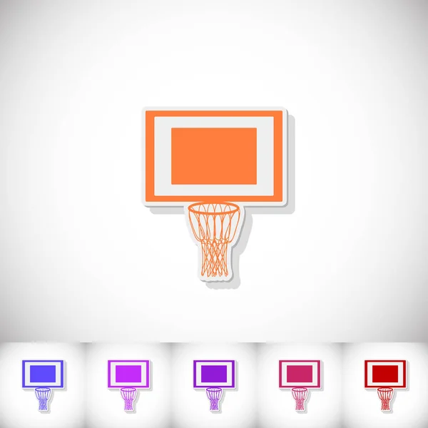 篮球网。平贴有白色背景上的影子 — 图库矢量图片