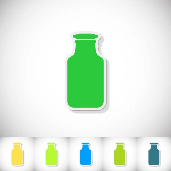 Medizinflasche. flache Aufkleber mit Schatten auf weißem Hintergrund — Stockvektor