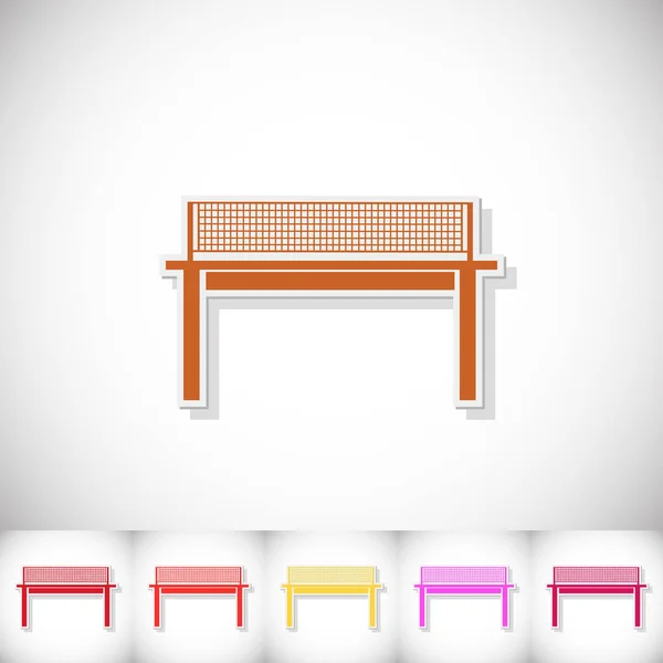 테니스 테이블입니다. 흰색 바탕에 그림자와 평면 스티커 — 스톡 벡터