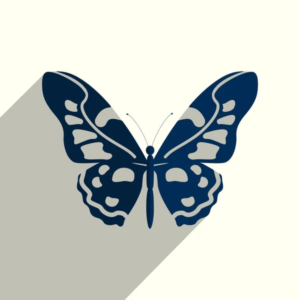Schmetterling flache Symbole mit Schatten. Vektorillustration — Stockvektor