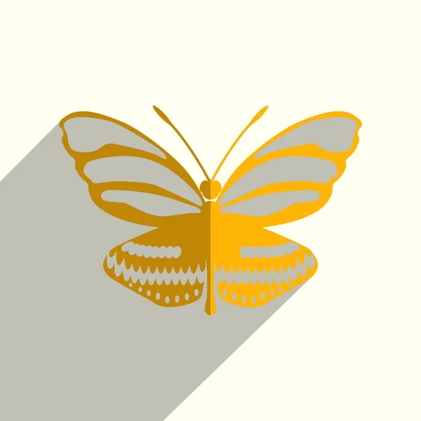 Schmetterling flache Symbole mit Schatten. Vektorillustration — Stockvektor