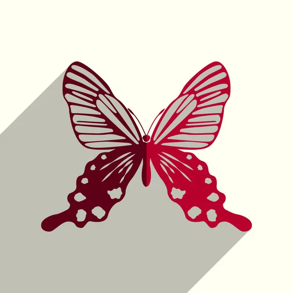 Ícones borboleta plana com de sombra. Ilustração vetorial — Vetor de Stock