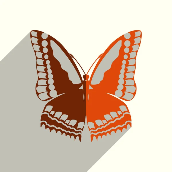 Schmetterling flache Symbole mit Schatten. Vektorillustration — Stockvektor