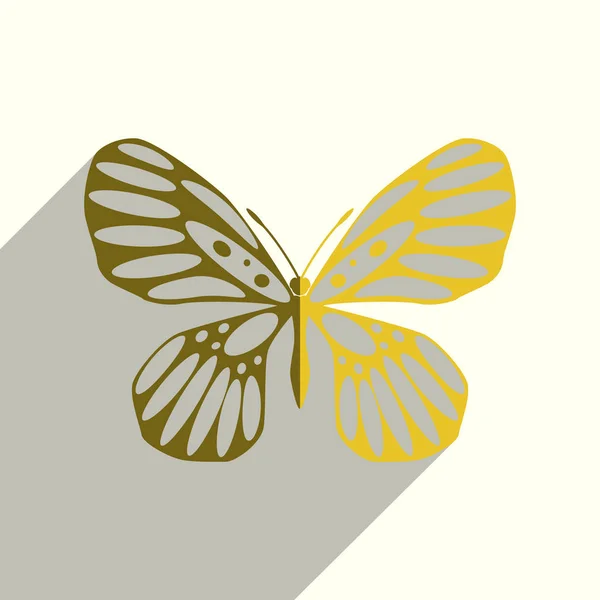 Motýl ploché ikony s stínu. Vektorové ilustrace — Stockový vektor