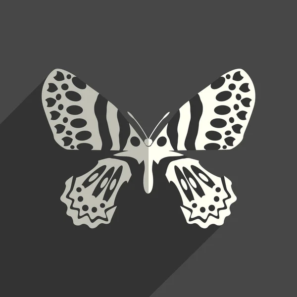 Schmetterling flache Symbole mit Schatten. Vektorillustration — Stockvektor