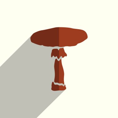 Mantar düz simgeleri ile gölge. Vektör çizim