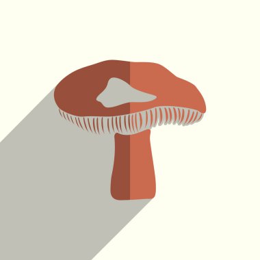 Mantar düz simgeleri ile gölge. Vektör çizim