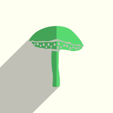 Mantar düz simgeleri ile gölge. Vektör çizim