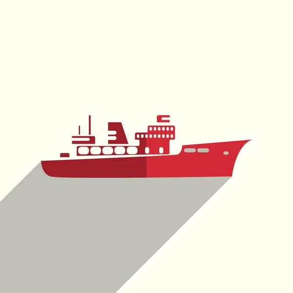 Zee vervoer plat pictogrammen met schaduw. Vectorillustratie — Stockvector