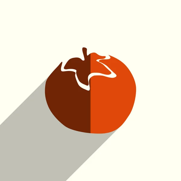 Ícones de frutas planas com de sombra. Ilustração vetorial — Vetor de Stock