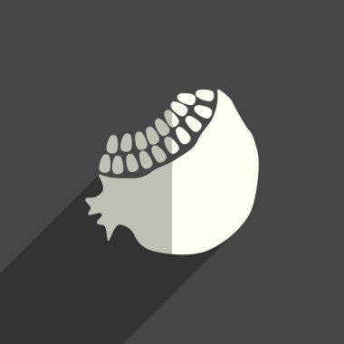 Meyve düz simgeleri ile gölge. Vektör çizim