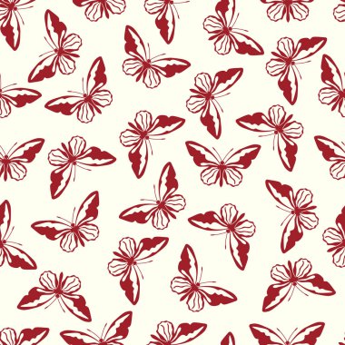 Kelebek vektör çizim Dikişsiz desen arka plan üzerinde