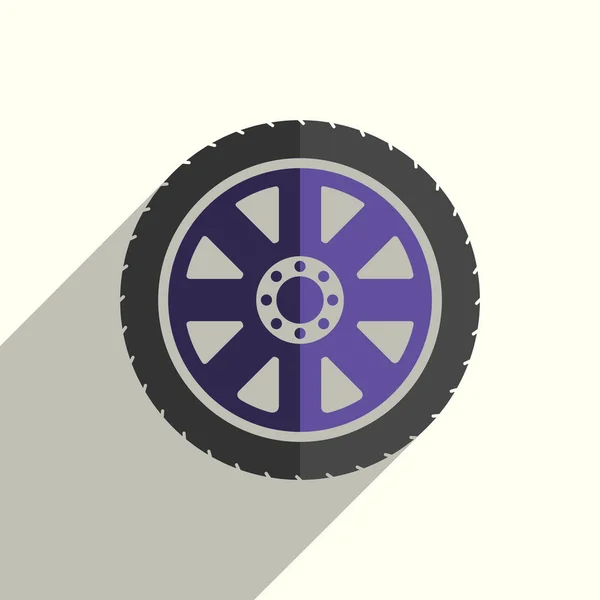 Araba tekerlek düz simgeleri ile gölge. Vektör çizim