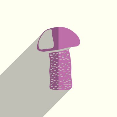 Mantar düz simgeleri ile gölge. Vektör çizim