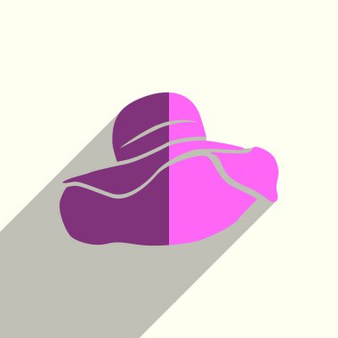 Başlıklar gölge ile kadın düz simgeler için. Vektör çizim