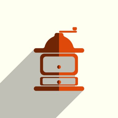 Gölge'nin kahve düz simgeler ile. Vektör çizim