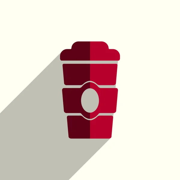 Iconos de café plano con de sombra. Ilustración vectorial — Vector de stock