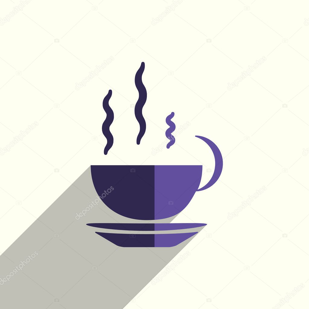 Coffee flat icons with of shadow. Vector illustration