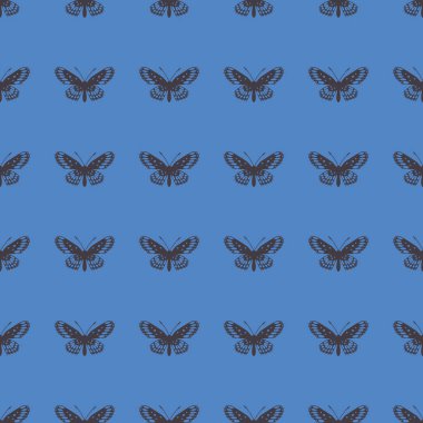 Kelebek vektör çizim Dikişsiz desen arka plan üzerinde