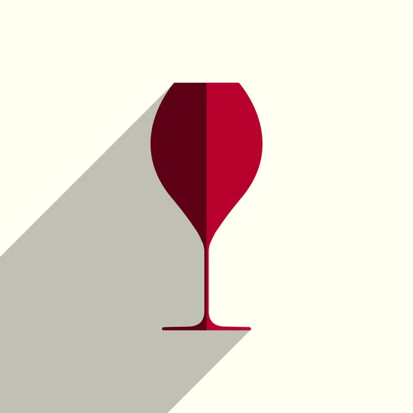 Weinglas flache Ikonen mit Schatten. Vektorillustration — Stockvektor