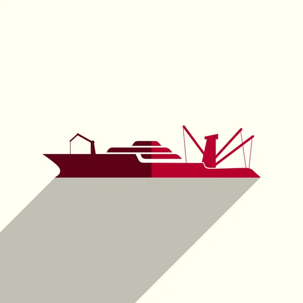 Zee vervoer plat pictogrammen met schaduw. Vectorillustratie — Stockvector