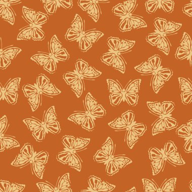 Kelebek vektör çizim Dikişsiz desen arka plan üzerinde