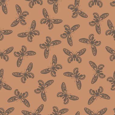 Kelebek vektör çizim Dikişsiz desen arka plan üzerinde