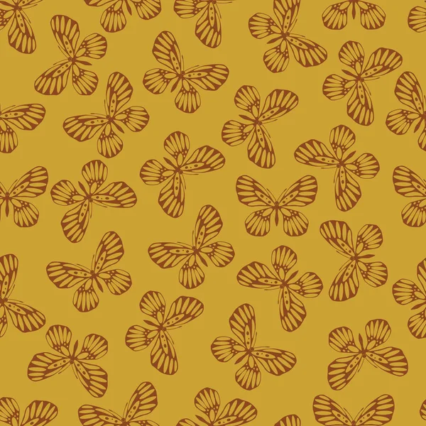 シームレスなパターン背景に蝶ベクトル図 — ストックベクタ