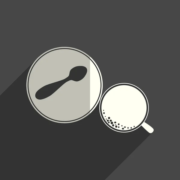 Kawy płaskie ikony z cienia. Ilustracja wektorowa — Wektor stockowy