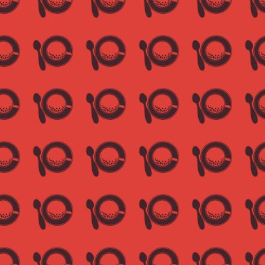 Kahve vektör çizim Dikişsiz desen arka plan üzerinde