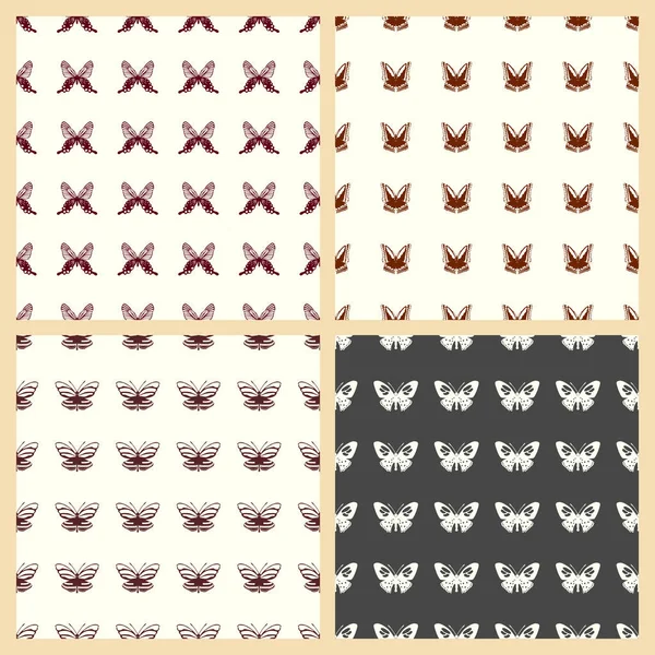 Illustration vectorielle papillon sur fond de motif sans couture — Image vectorielle