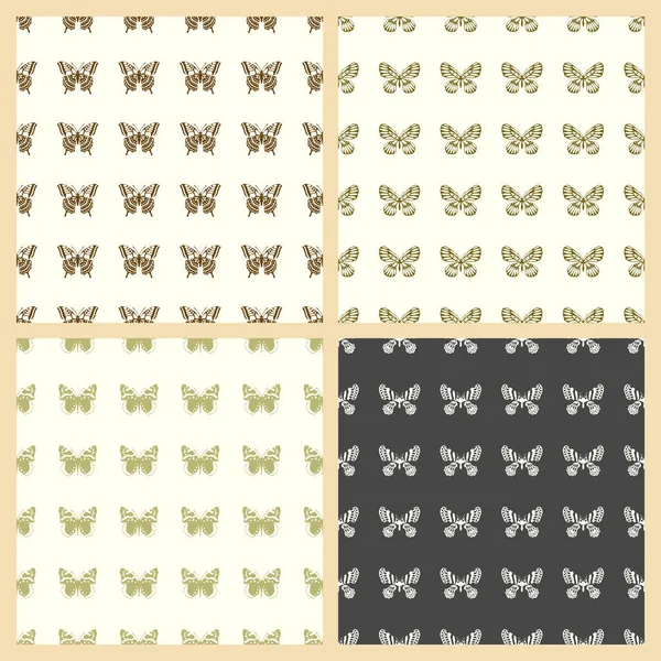 Illustration vectorielle papillon sur fond de motif sans couture — Image vectorielle