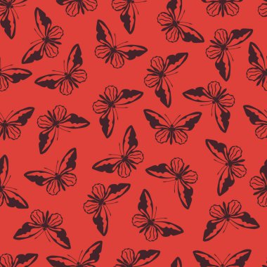 Kelebek vektör çizim Dikişsiz desen arka plan üzerinde