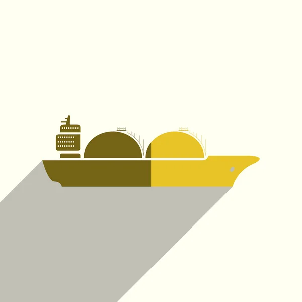 Trasporto marittimo icone piatte con di ombra. Illustrazione vettoriale — Vettoriale Stock