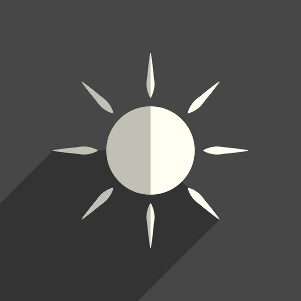 Iconos planos de sol con de sombra. Ilustración vectorial — Vector de stock