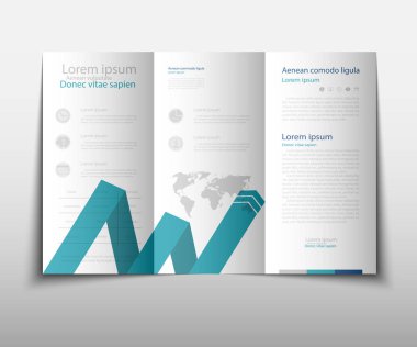 Broşür kapak sunu soyut geometrik arka plan, A4 boyutu mavi kat küme teknoloji yıllık rapor broşür afiş tasarım şablonu vektör düzeninde
