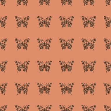Kelebek vektör çizim Dikişsiz desen arka plan üzerinde