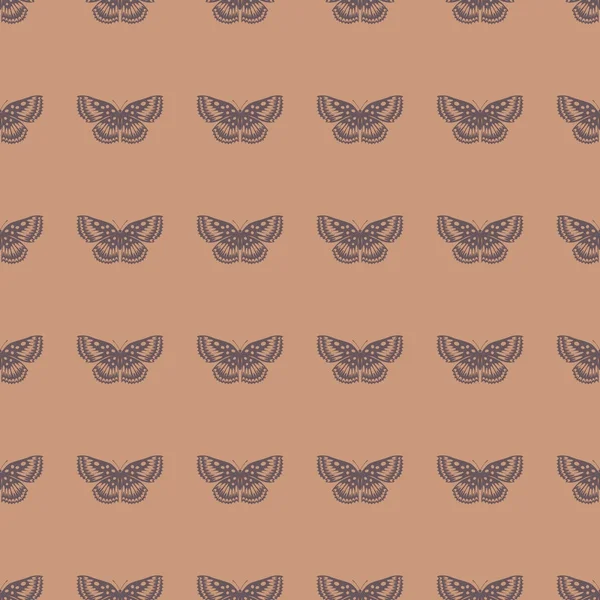 Butterfly vector illustration on a seamless pattern background — Stock Vector