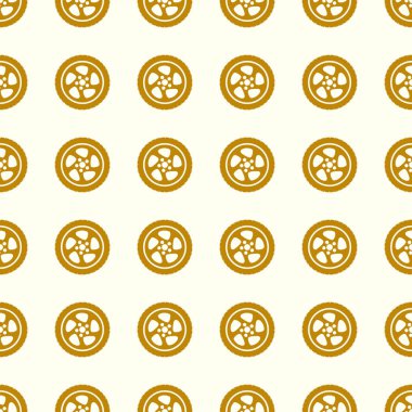 Araba tekerlek vektör çizim Dikişsiz desen arka plan üzerinde