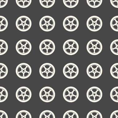 Araba tekerlek vektör çizim Dikişsiz desen arka plan üzerinde